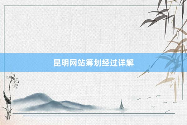 昆明网站筹划经过详解