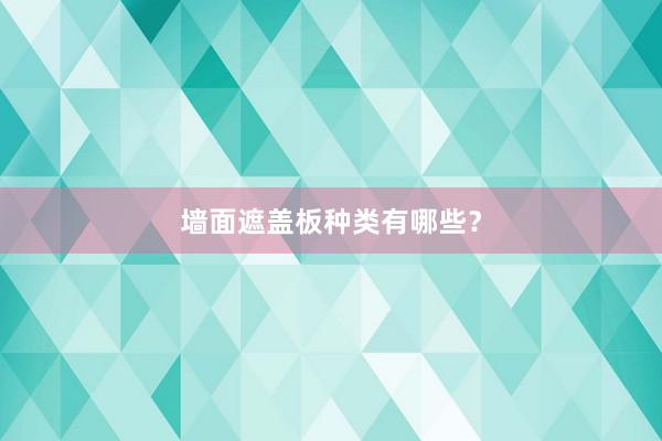 墙面遮盖板种类有哪些？